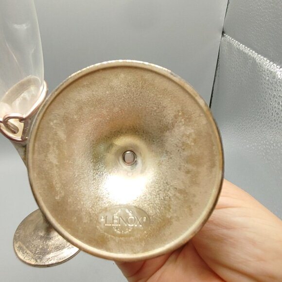 2 - Lenox Silver Plate Silver Hearts Wedding Flutes - Picture 3 of 5